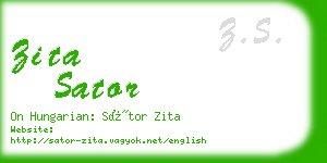 zita sator business card